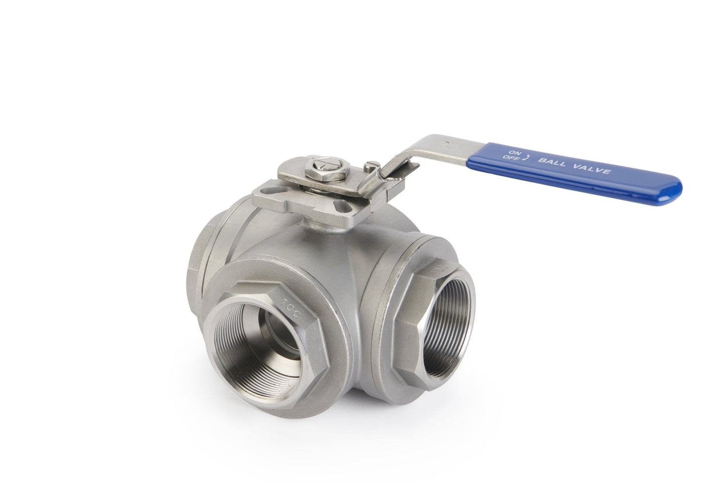 Ball Valve 3 - Way Stainless Steel ISO Direct Mount Screwed BSP Connections (CT - L/T) - Valve Supply