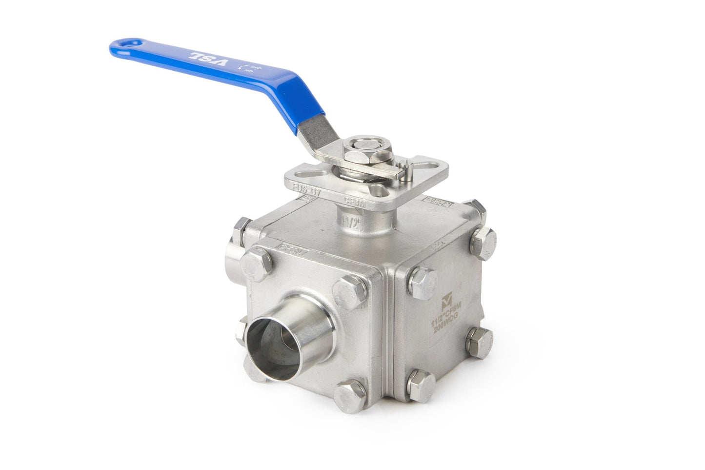 Ball Valve 3 - Way Stainless Steel Standard Bore Aseptic Butt Weld OD (BWOD) ends (CCW - 3TDL/T) - Valve Supply