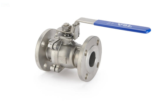 Ball Valve 2 - Piece Stainless Steel Full Bore Direct Mount for Actuation Flanged (CF - 2) - Valve Supply