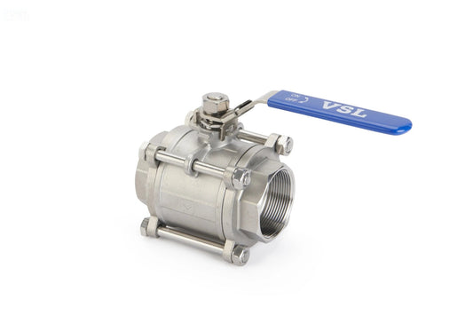 Ball Valve 3 - Piece Stainless Steel Full Bore (C - 3) - Valve Supply