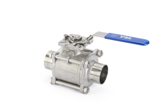 Ball Valve 3 - Piece Stainless Steel Reduced Bore Aseptic Cavity Filled Seats (CC - 3) - Valve Supply